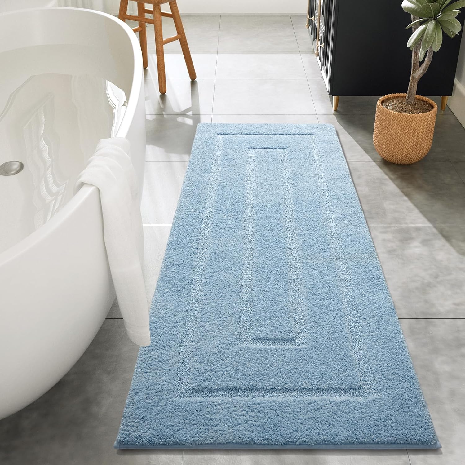 HOMORE Bathroom Runner Rug 24x60 Inch, Soft Microfiber Mat