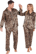 Couples Matching Satin Sleepwear Set - Silk Feel Long Sleeve PJs