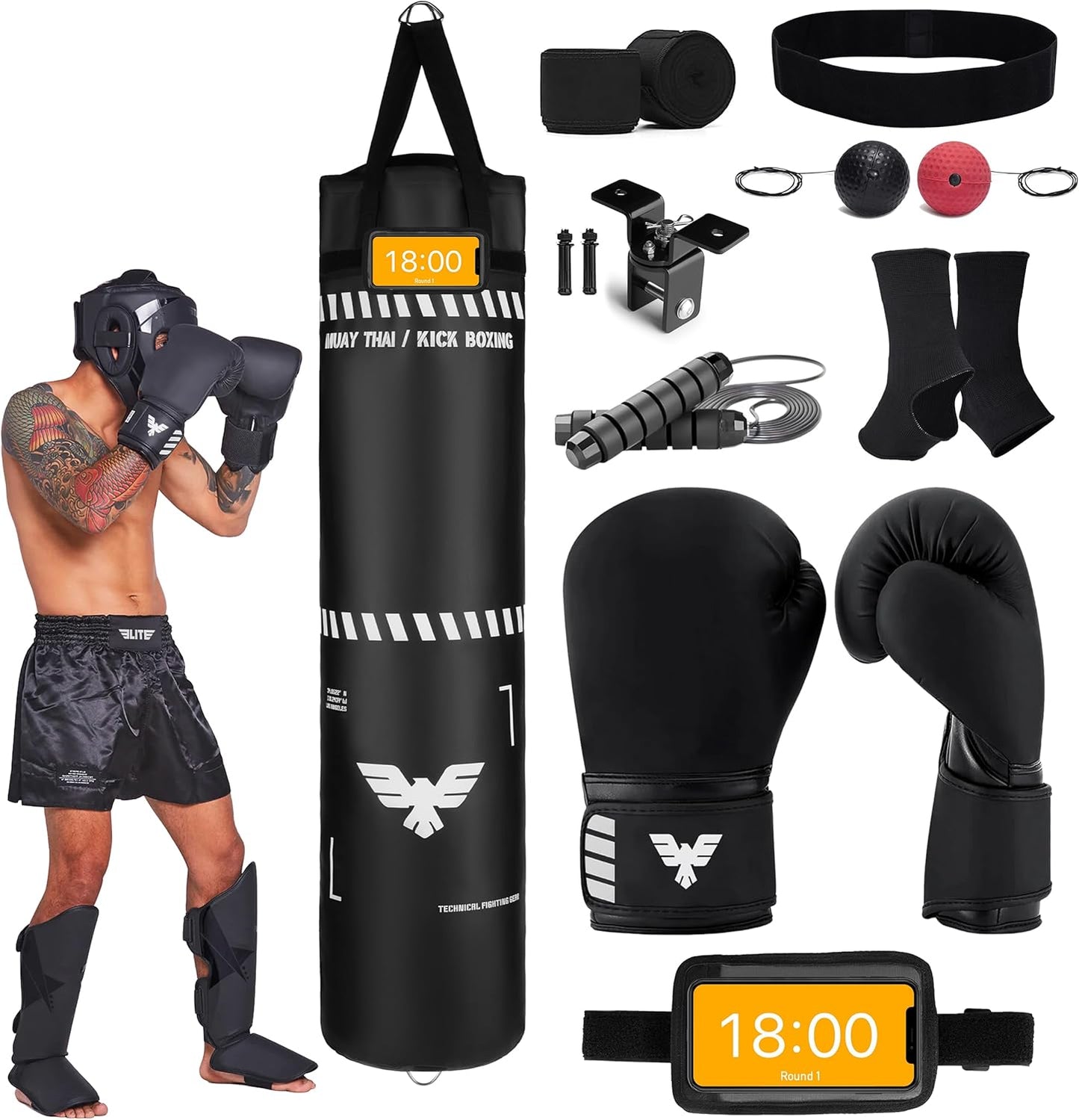 Elite Sports 6ft Muay Thai Training Set - 100lbs