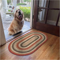Red Braided Oval Rug 2x3 ft Chester - Cozy Country Style Accent