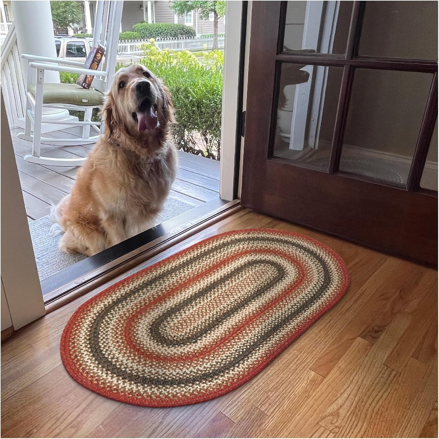 Chester Red Braided Rugs for Country Style Home Decor