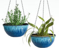 12 inch Hanging Planters for Indoor Outdoor Plants - Elegant Glazed