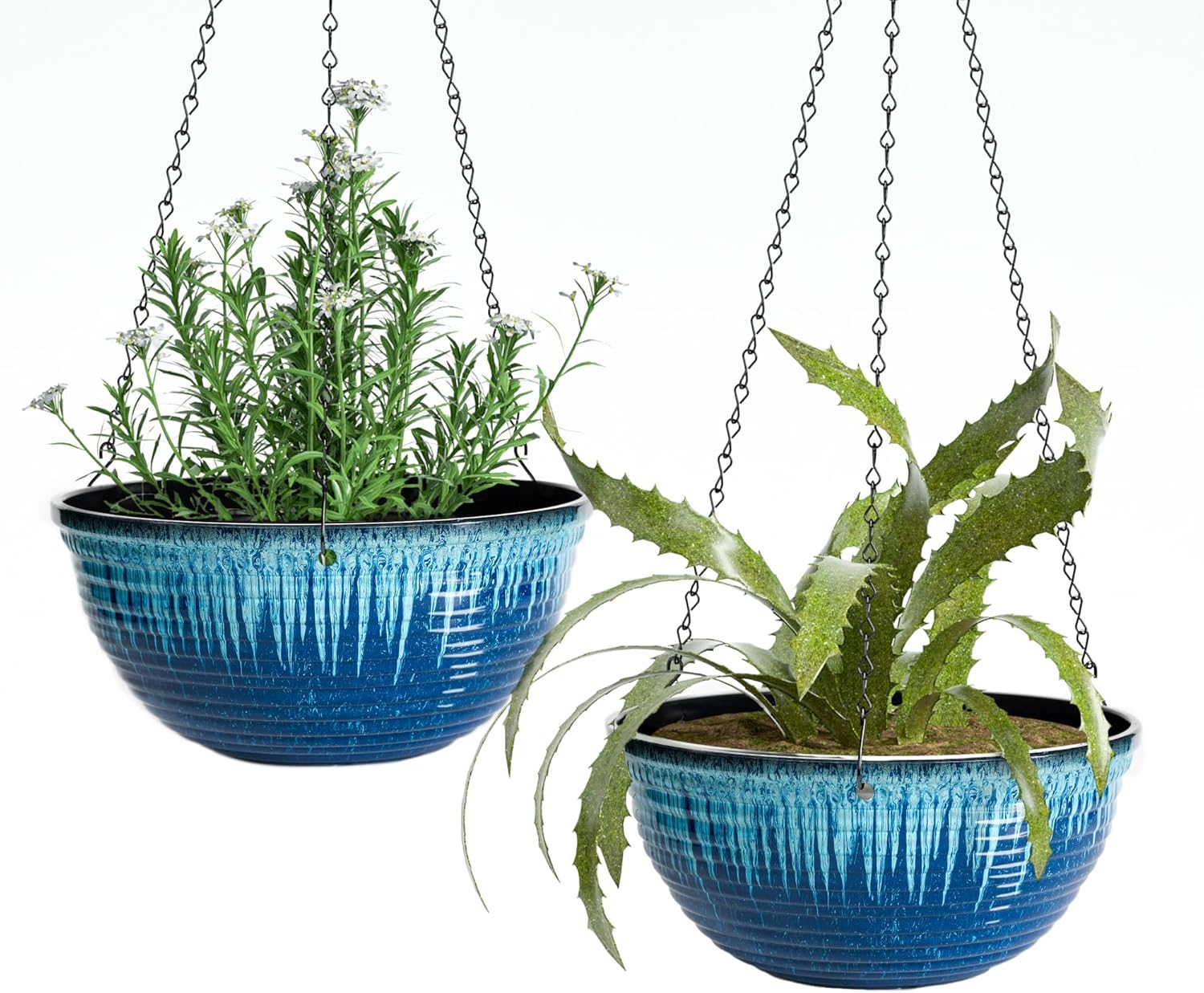 12 Inch Hanging Planters for Indoor Outdoor Plants - 2 Pack