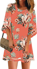 Women's Casual Crewneck Bell Sleeve Mesh Tunic Dress - Loose Fit