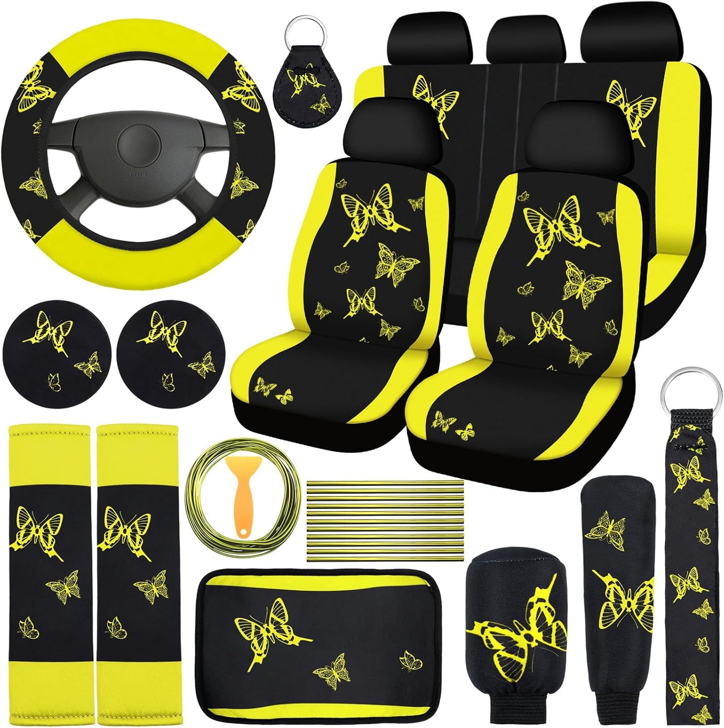 BBTO Butterfly Car Seat Full Set for Women - Stylish Accessories