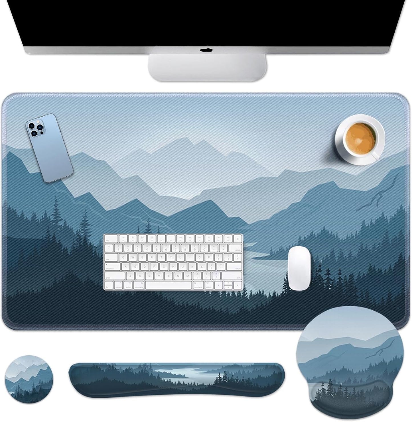 Arttown Ergonomic Desk Mat Set + Wrist Support