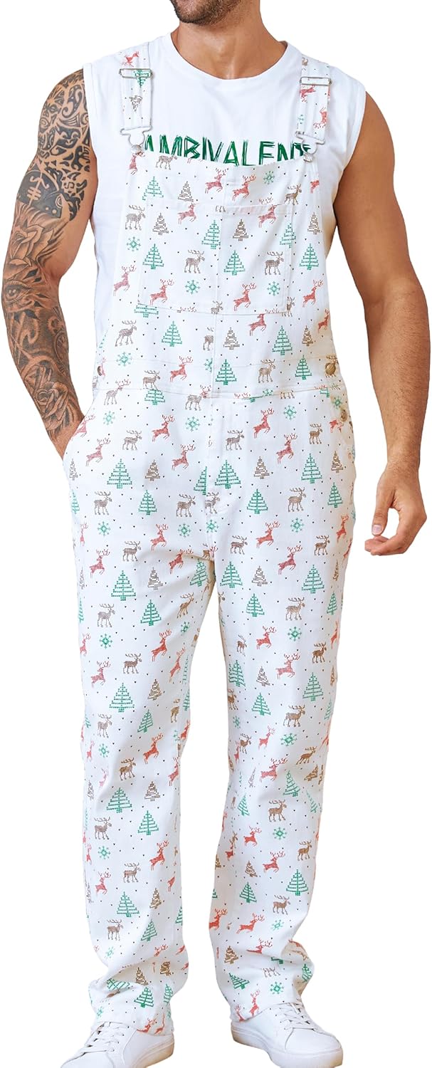 Mens Christmas Overalls for Adults - Fun Holiday Gift Ideas