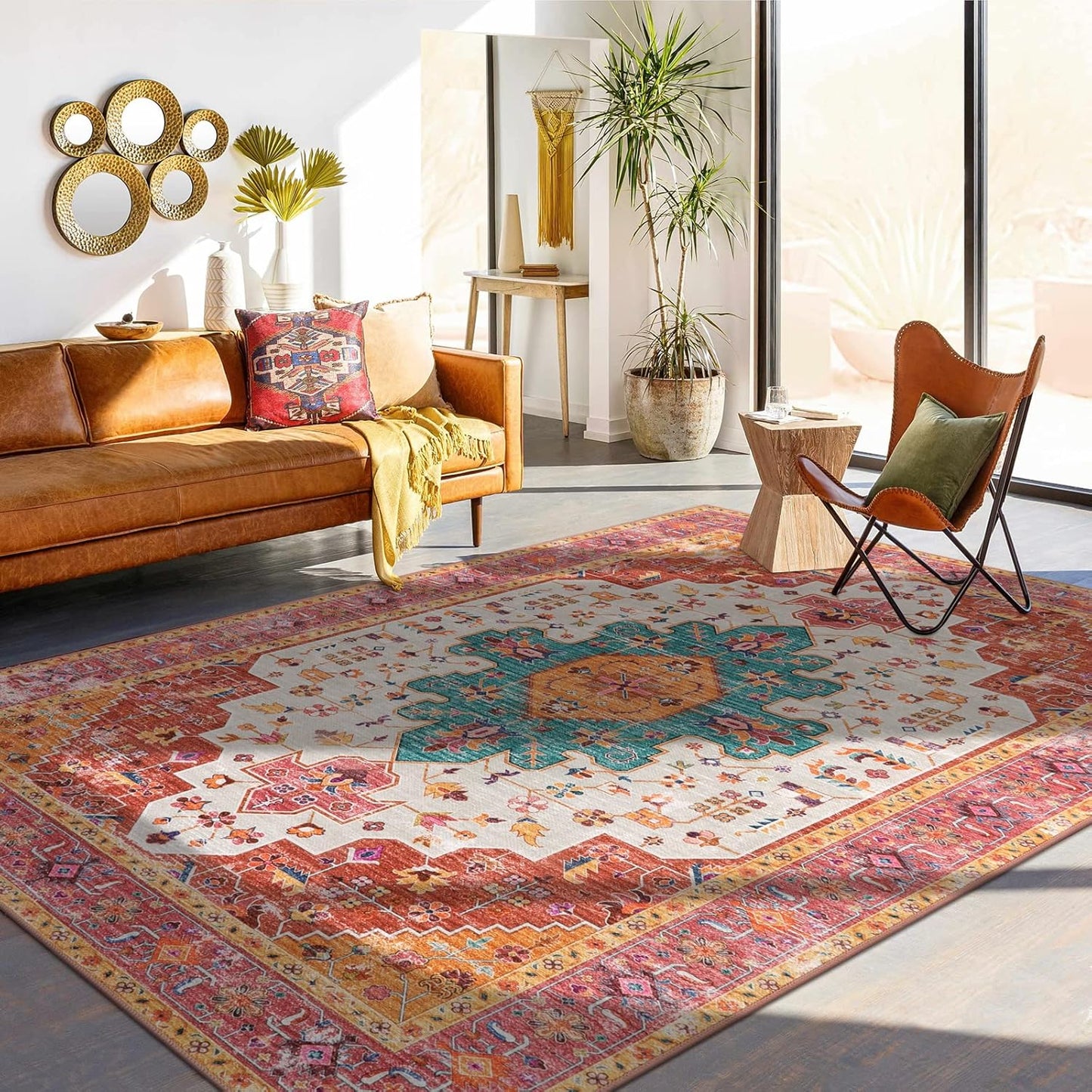 Moynesa Ultra-Thin Washable Area Rugs for Bedroom and Living Room