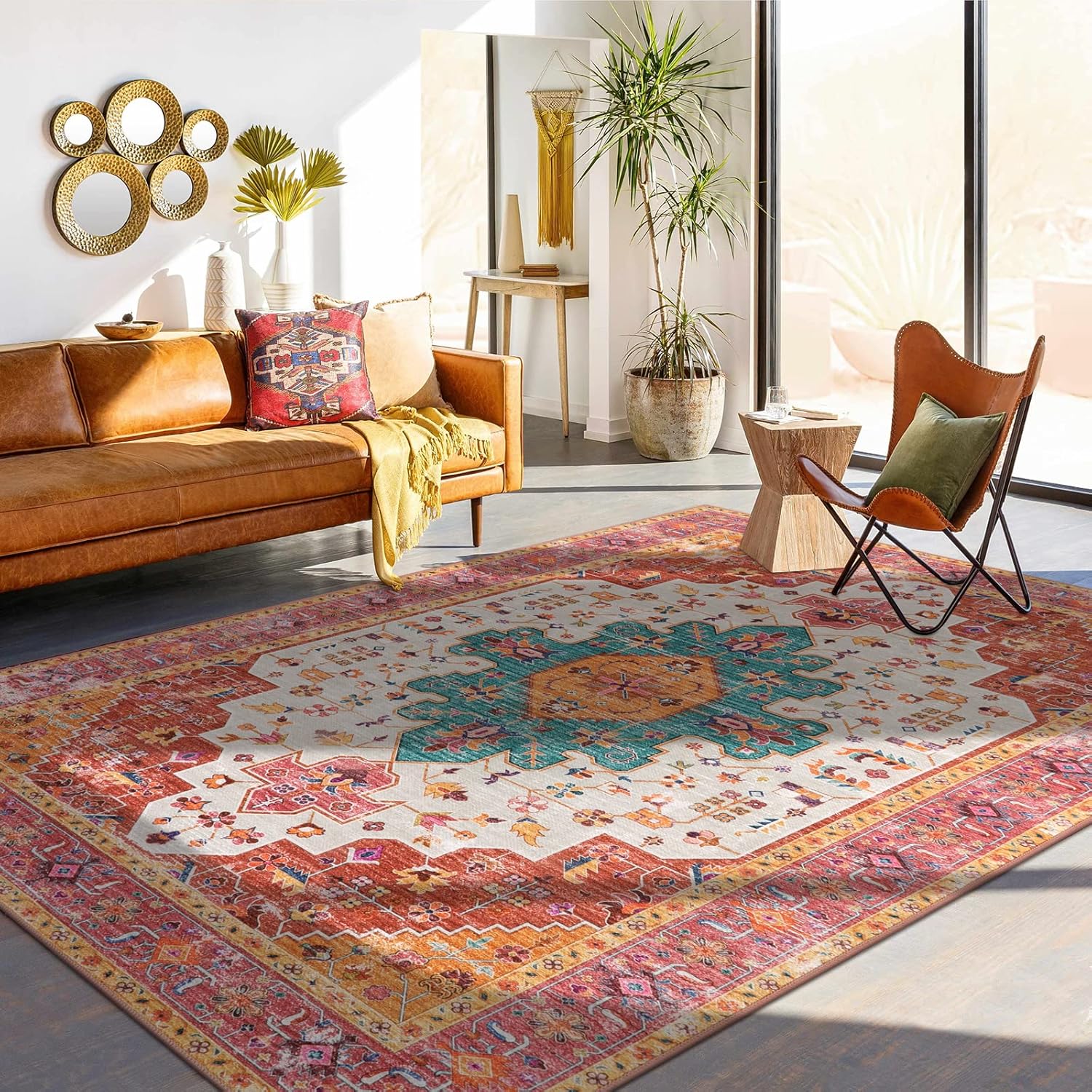 Moynesa Ultra-Thin Washable Area Rugs for Bedroom and Living Room