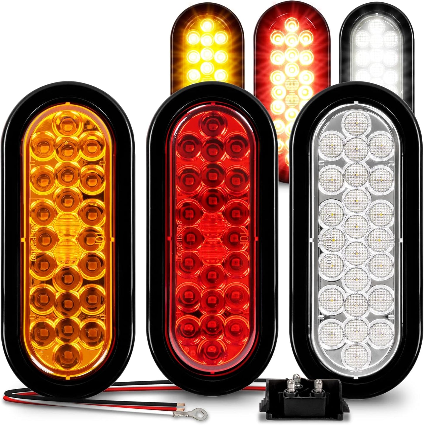 TRUE MODS 6in Oval LED Trailer Tail Light Kit for Safety