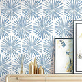 Safiyya 590in x 17.3in Peel and Stick Wallpaper Blue and White