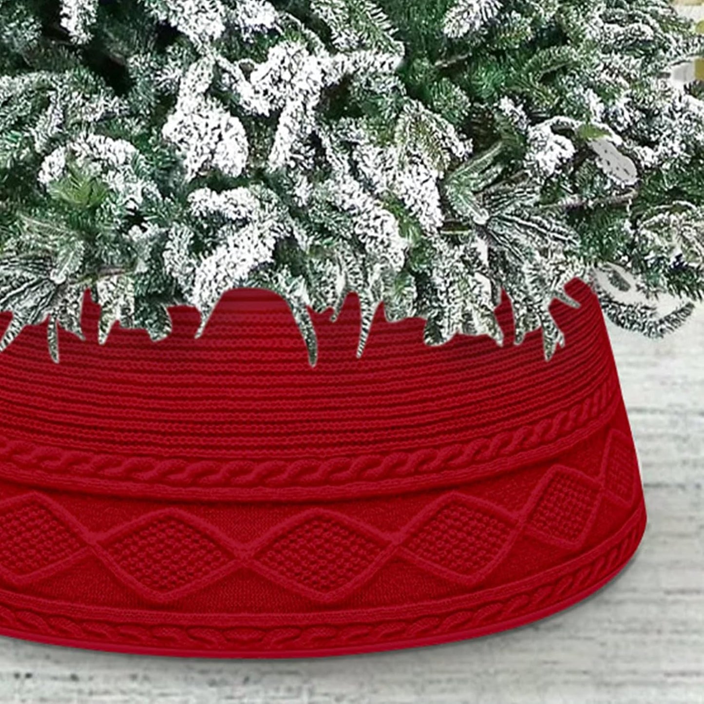 Malier Christmas Tree Collar for 8 ft 11 ft Trees, Red