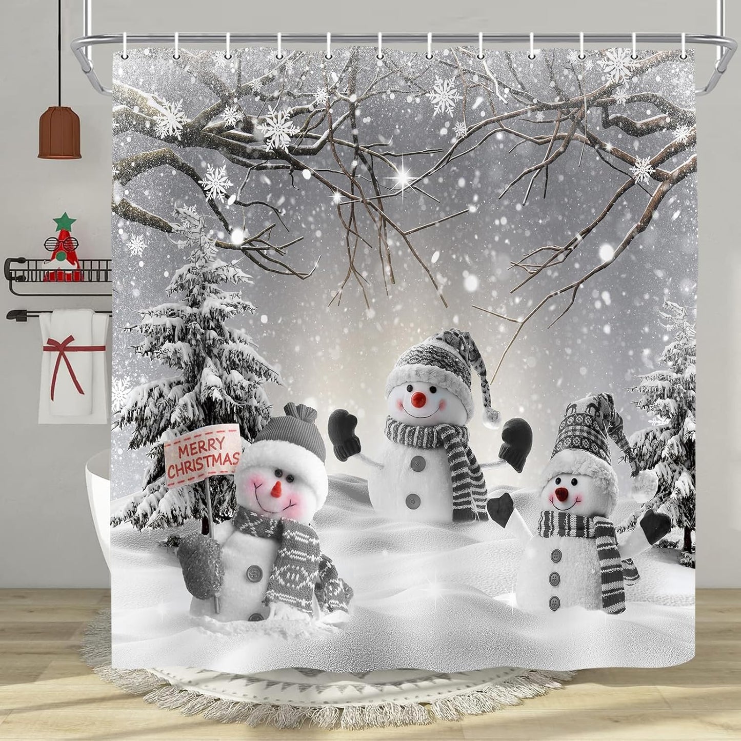 Winter Wonderland Bathroom Set - Festive Shower Curtain
