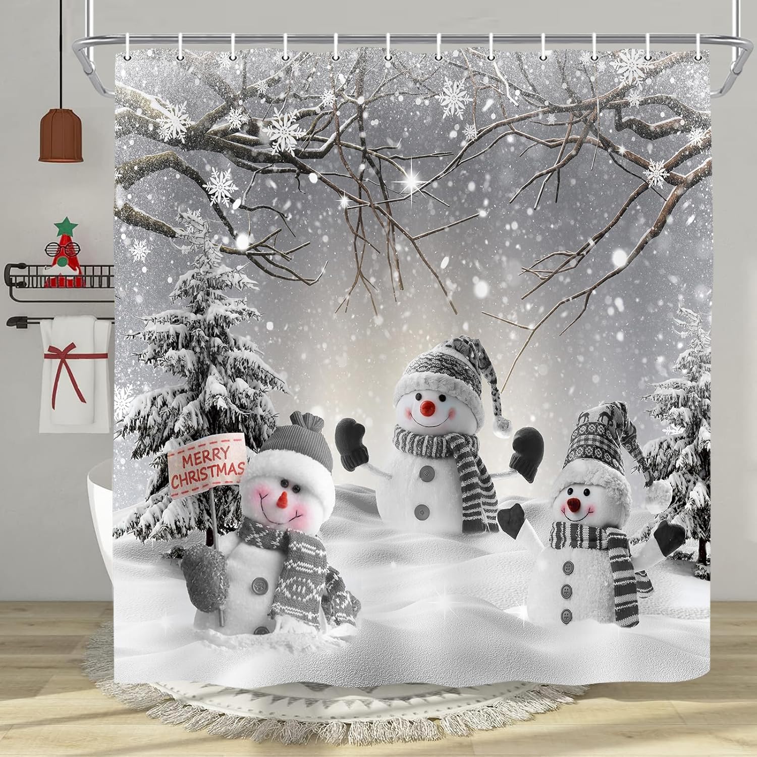 Winter Wonderland Bathroom Set - Festive Shower Curtain
