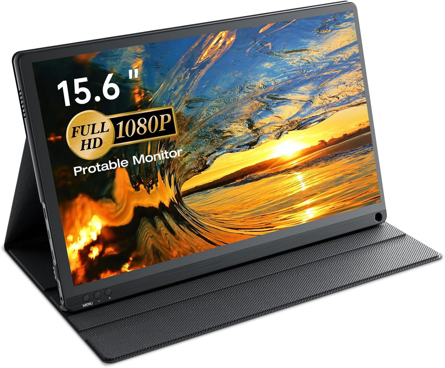 FHD 1080P Portable Gaming Monitor - Dual Speakers, USB-C/HDMI