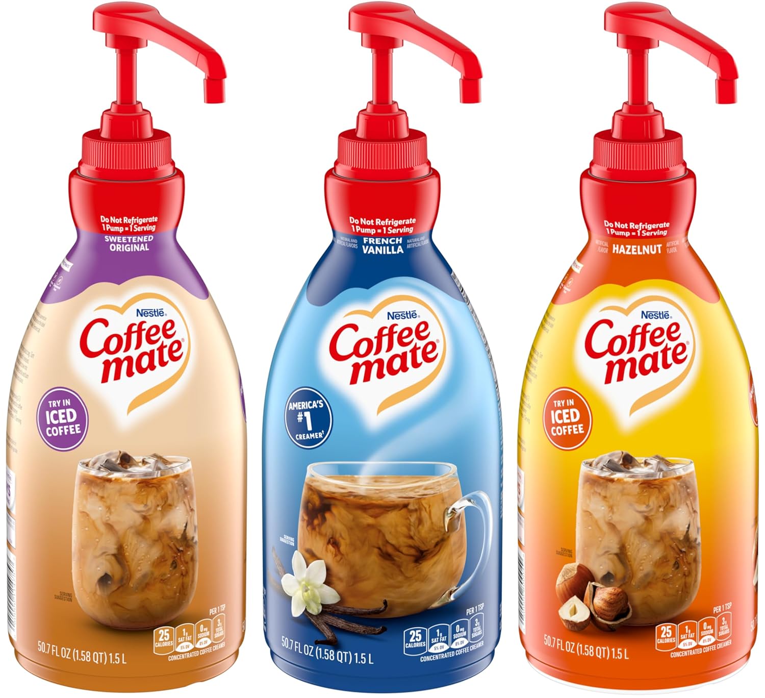 Coffee mate Liquid Concentrate Pack of 3 with Coffee Scoop