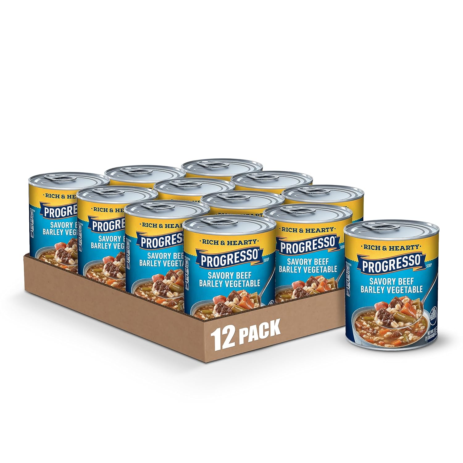 Progresso Savory Beef Barley Vegetable Canned Soup, 18.6 oz
