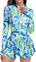 UNIQUEBELLA Rash Guard for Women - UPF50+ One-Piece Modest Swimsuit