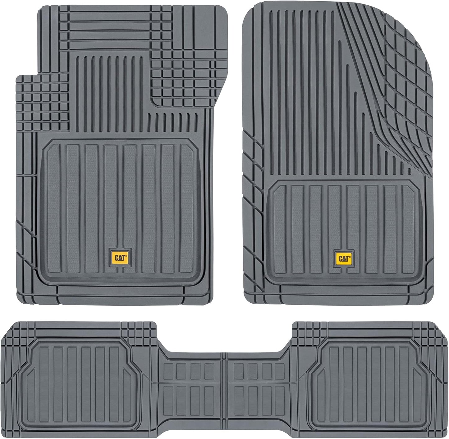 Cat ToughLiner Gray Car Floor Mats - Heavy Duty All-Weather Mats
