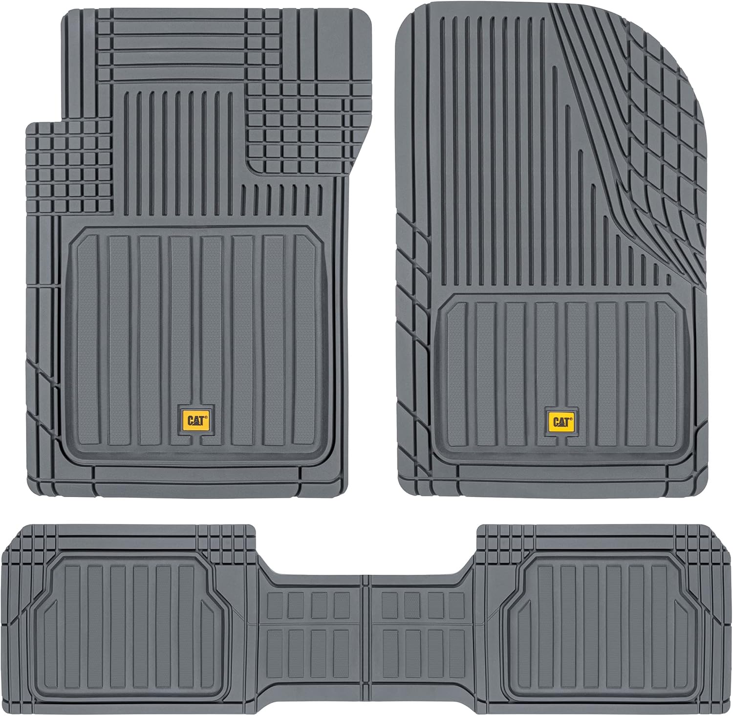 Cat ToughLiner Gray Car Floor Mats - Heavy Duty All-Weather Mats
