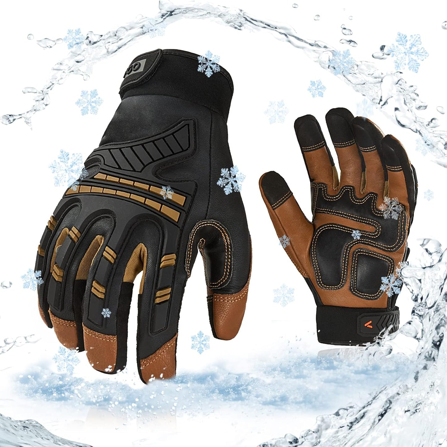 Vgo 1-Pair Winter Waterproof Heavy Duty Mechanic Gloves XXL