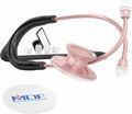 Acoustica Lightweight Stethoscope Black Tube with Rosegold Chestpiece