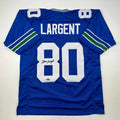 Facsimile Autographed Steve Largent Seattle Blue Reprint Jersey Men's