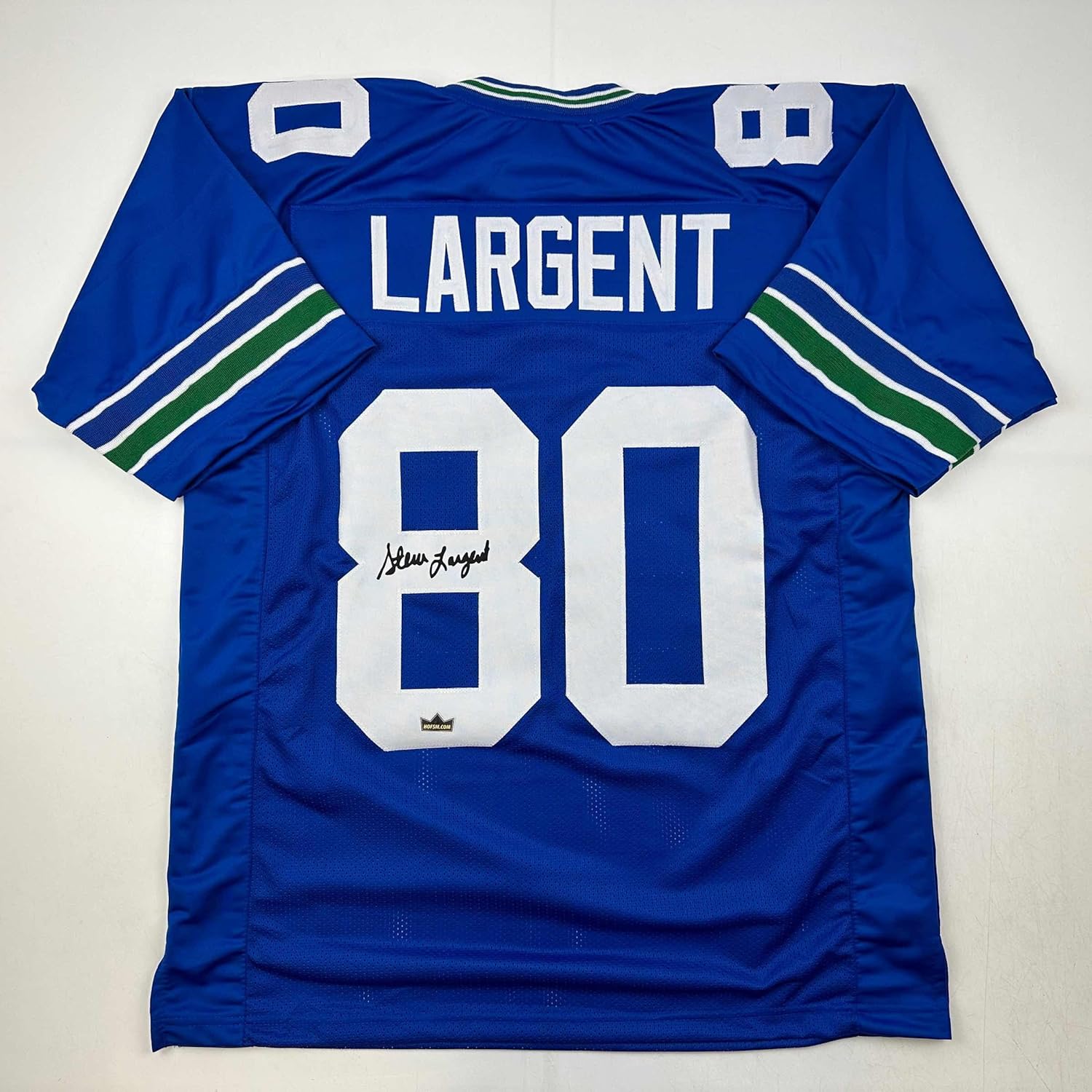 Facsimile Autographed Steve Largent Seattle Blue Jersey XL
