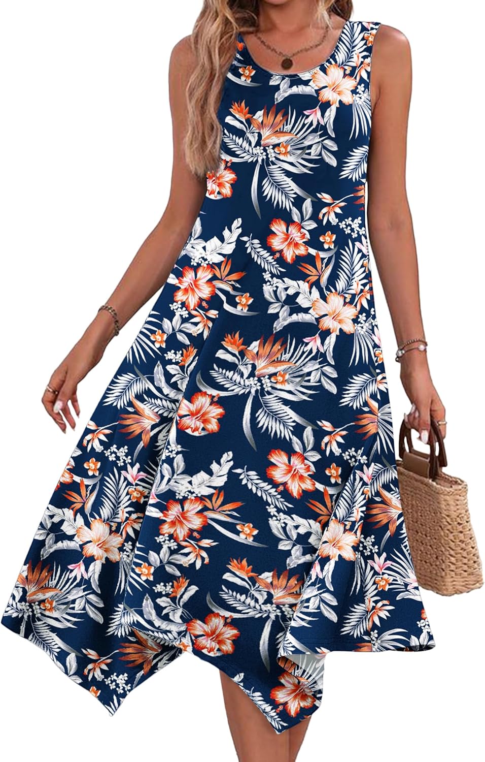 HOTOUCH Women's Casual Summer Dress with Pockets and Hem