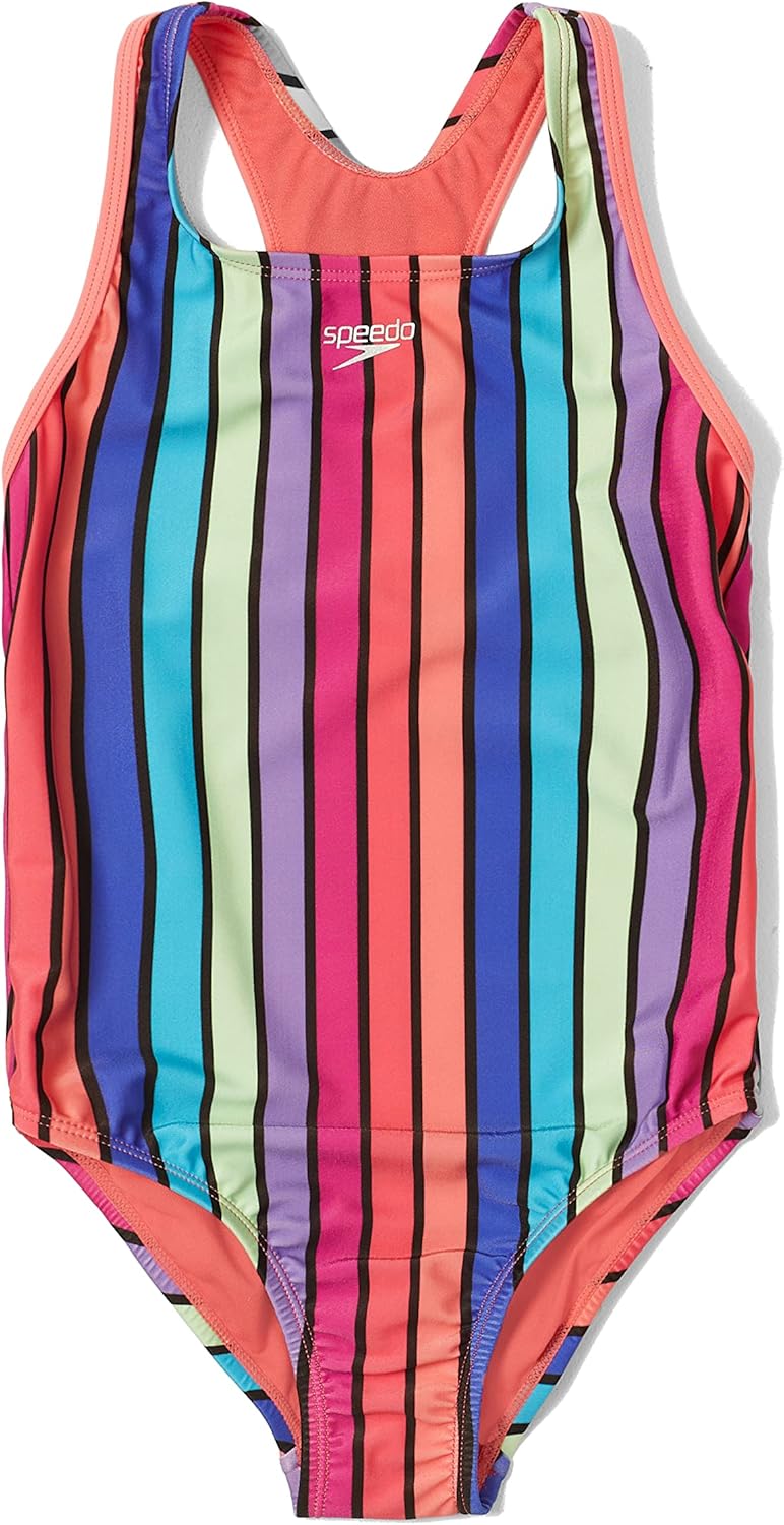 Speedo Girl's One Piece Closed Racerback Swimsuit for Comfort