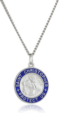 Sterling Silver Saint Christopher Medal Necklace - Classic Protection