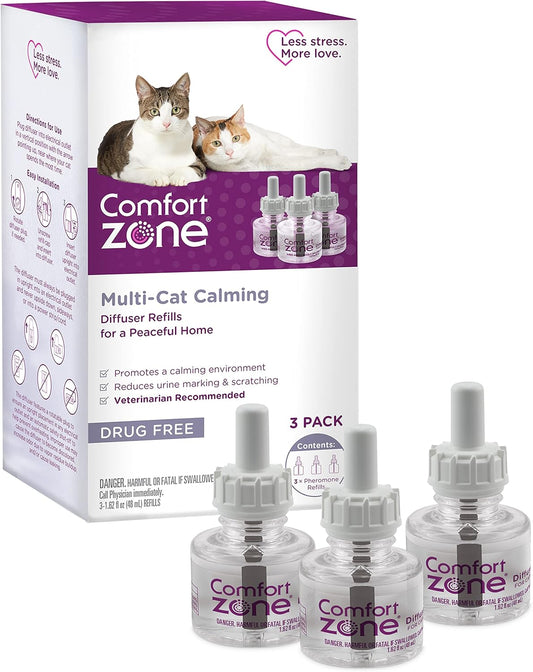 Comfort Zone MultiCat Diffuser Refills for Cat Anxiety Relief