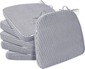 D-Shaped Chair Cushions 2 in Thick Dining Chair Pads - Pinstripe Black