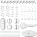 White Cable Management Organizer Kit - Complete Cord Tidy Kit