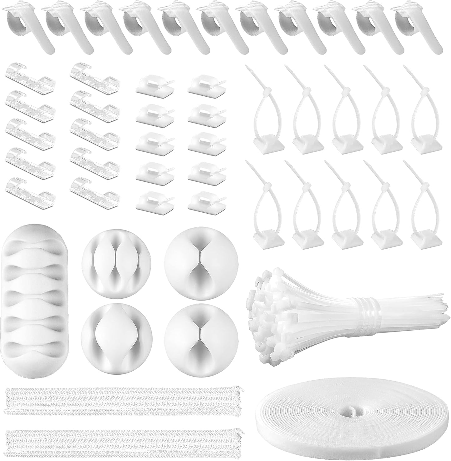 CHZHLI White Cable Organizer Kit - Declutter & Organize Cords!