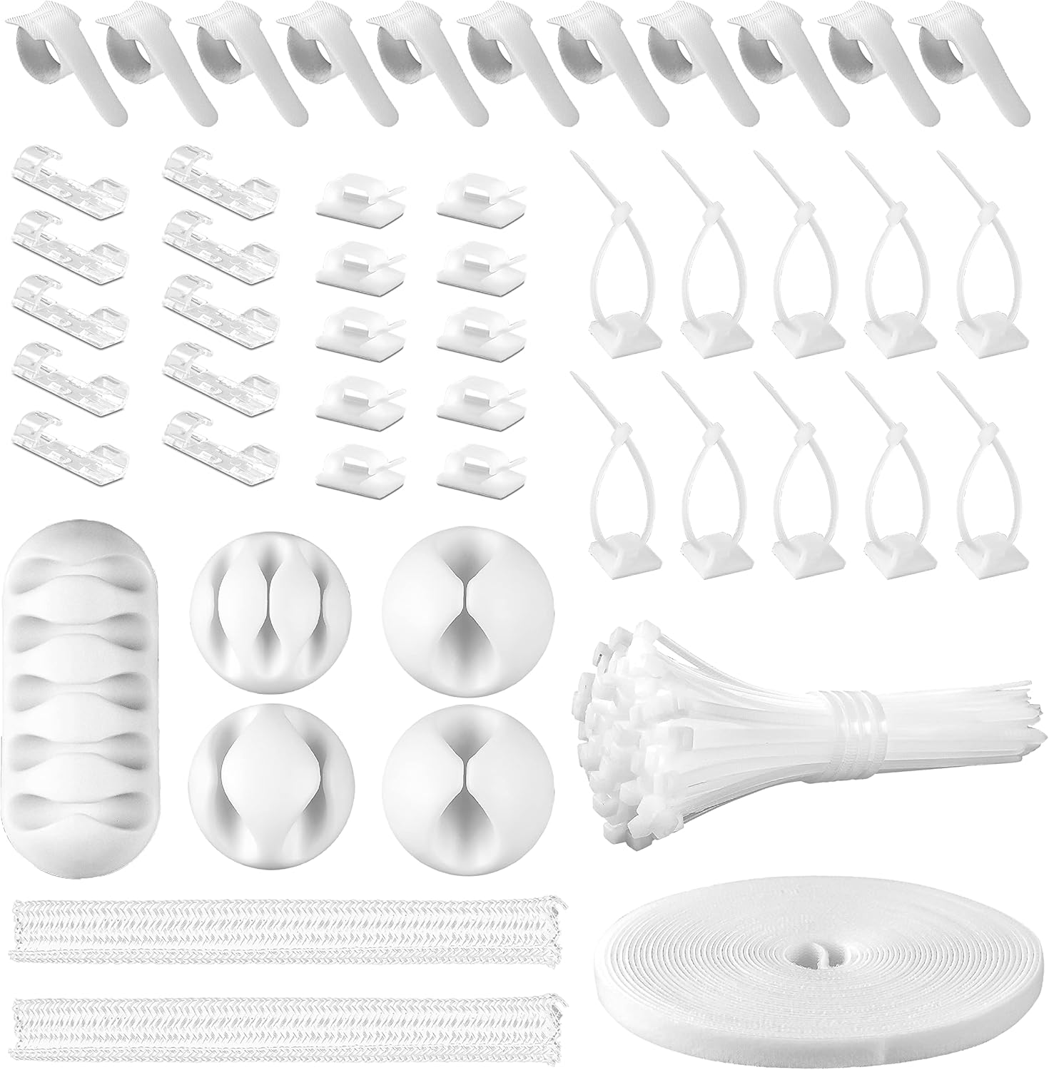 CHZHLI White Cable Organizer Kit - Declutter & Organize Cords!