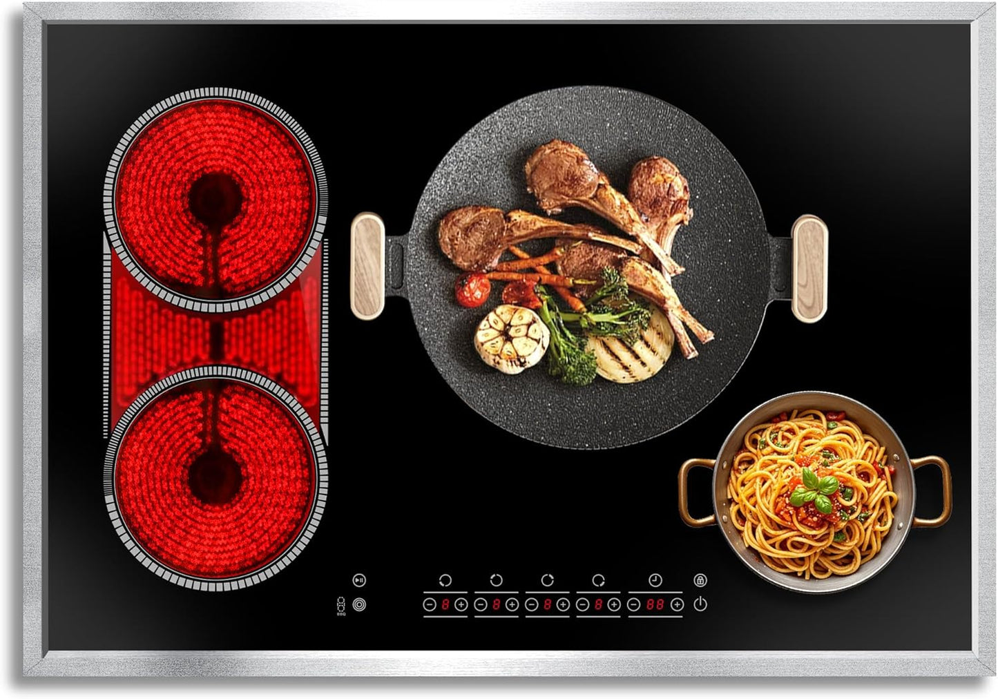 30 Inch Electric Cooktop with 4 Burners and Touch Control