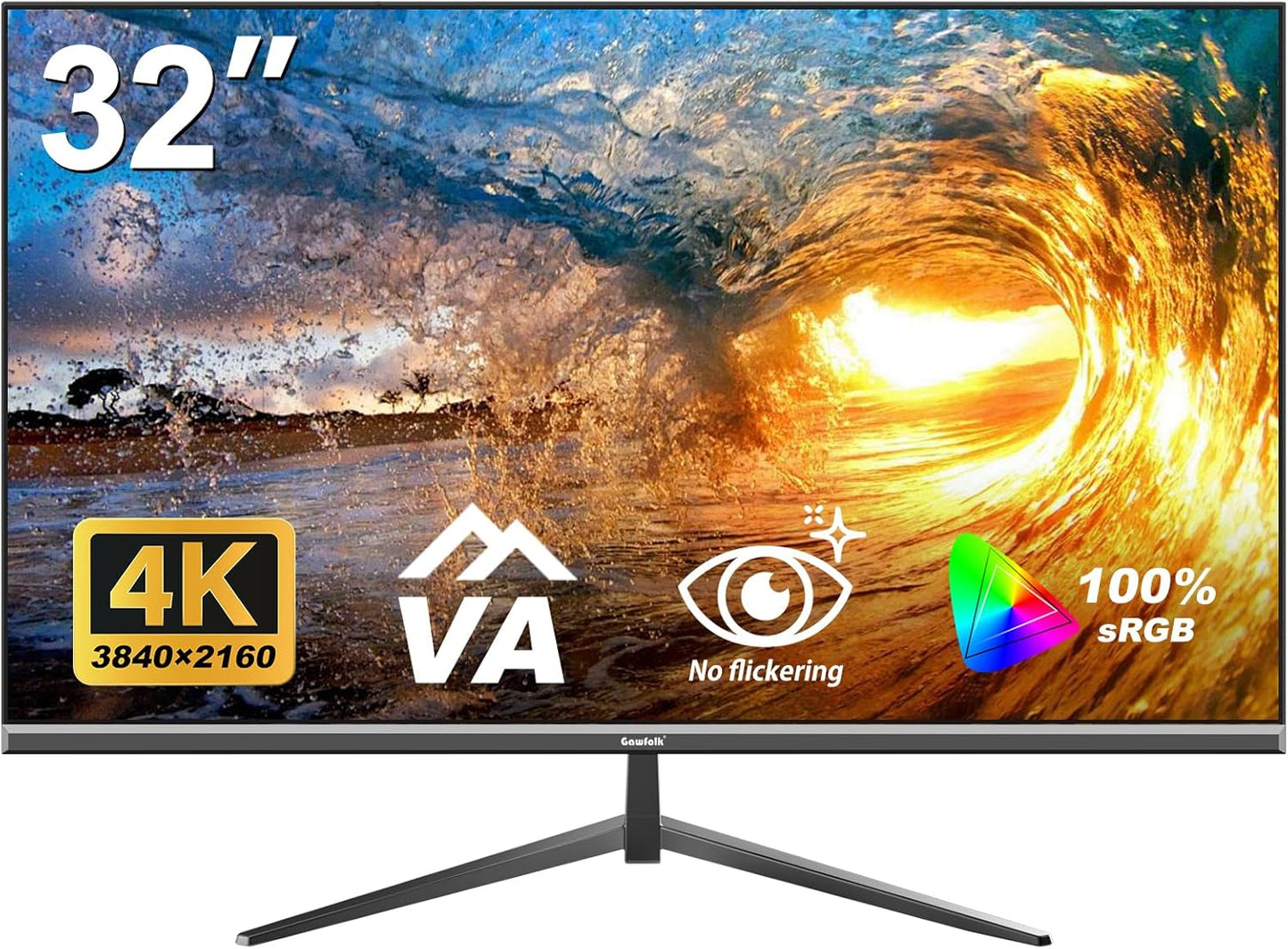Ultra-Clear 4K UHD Monitor - 100% sRGB - 178 View - HDMI/DP - Wall Mount - Black