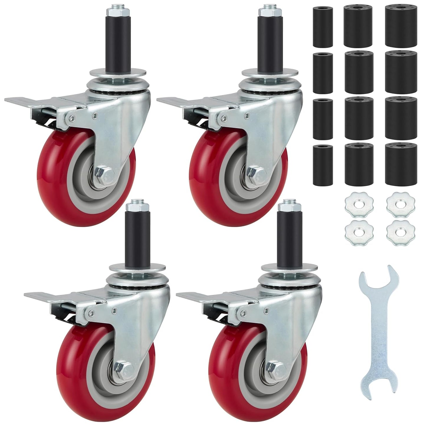 Heavy Duty 4 Inch Prep Table Caster Wheels for Kitchen Use