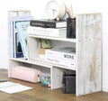 Adjustable Whitewashed Solid Wood Desktop Storage Organizer - Rustic