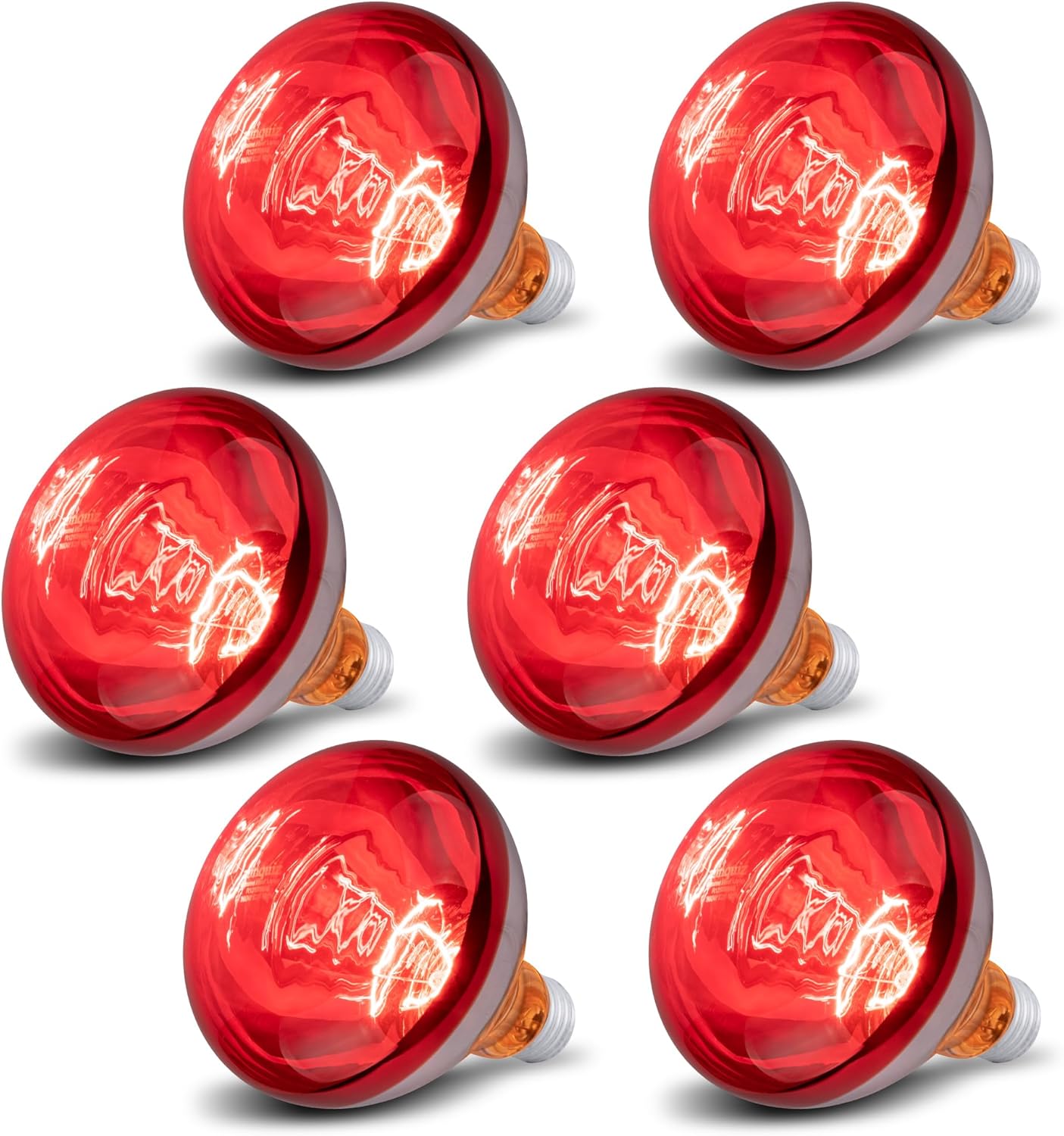 250W Heat Lamp Bulbs for Chicks and Poultry, 6 Pack
