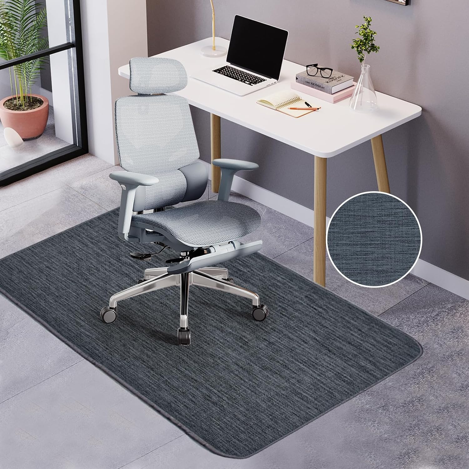 Anti-Slip Desk Chair Mat for Hardwood - Heavy Duty Floor Protection