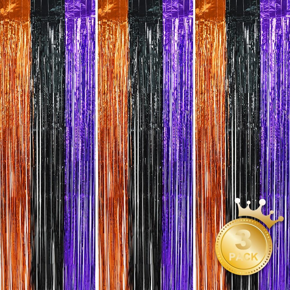 BEISHIDA Halloween Party Tinsel Curtains - Vibrant & Festive!
