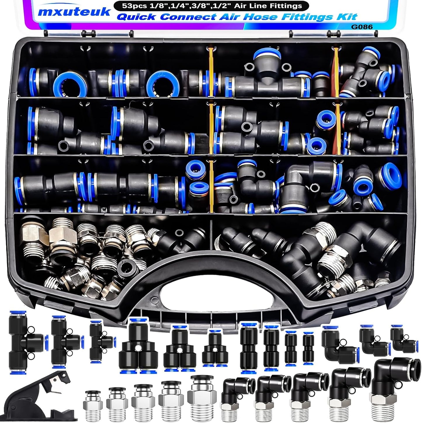 mxuteuk Quick Connect Air Hose Fittings Kit for Pneumatic Use