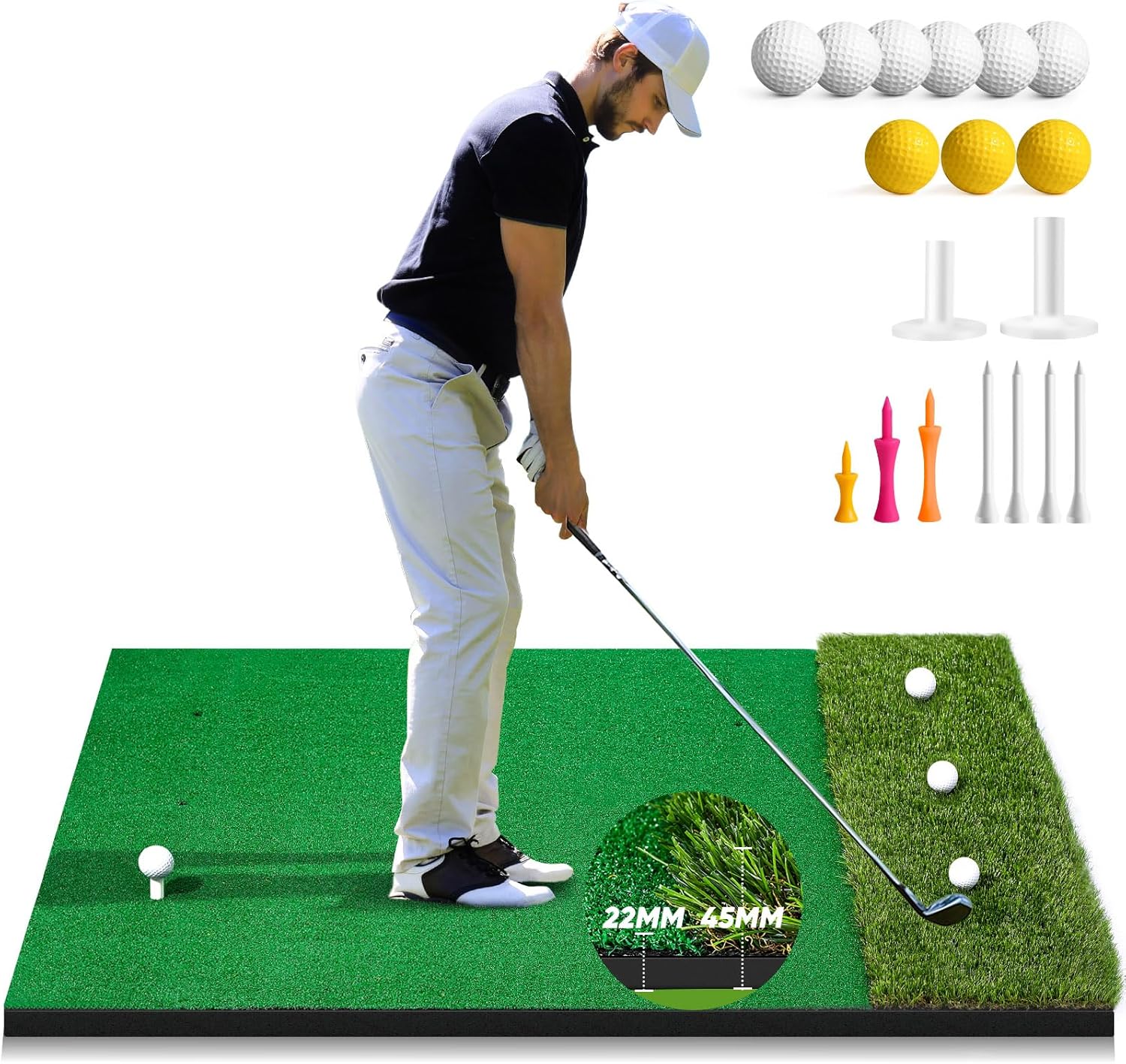 Abosi Dual-Turf Golf Mat - Ultimate Practice Essential