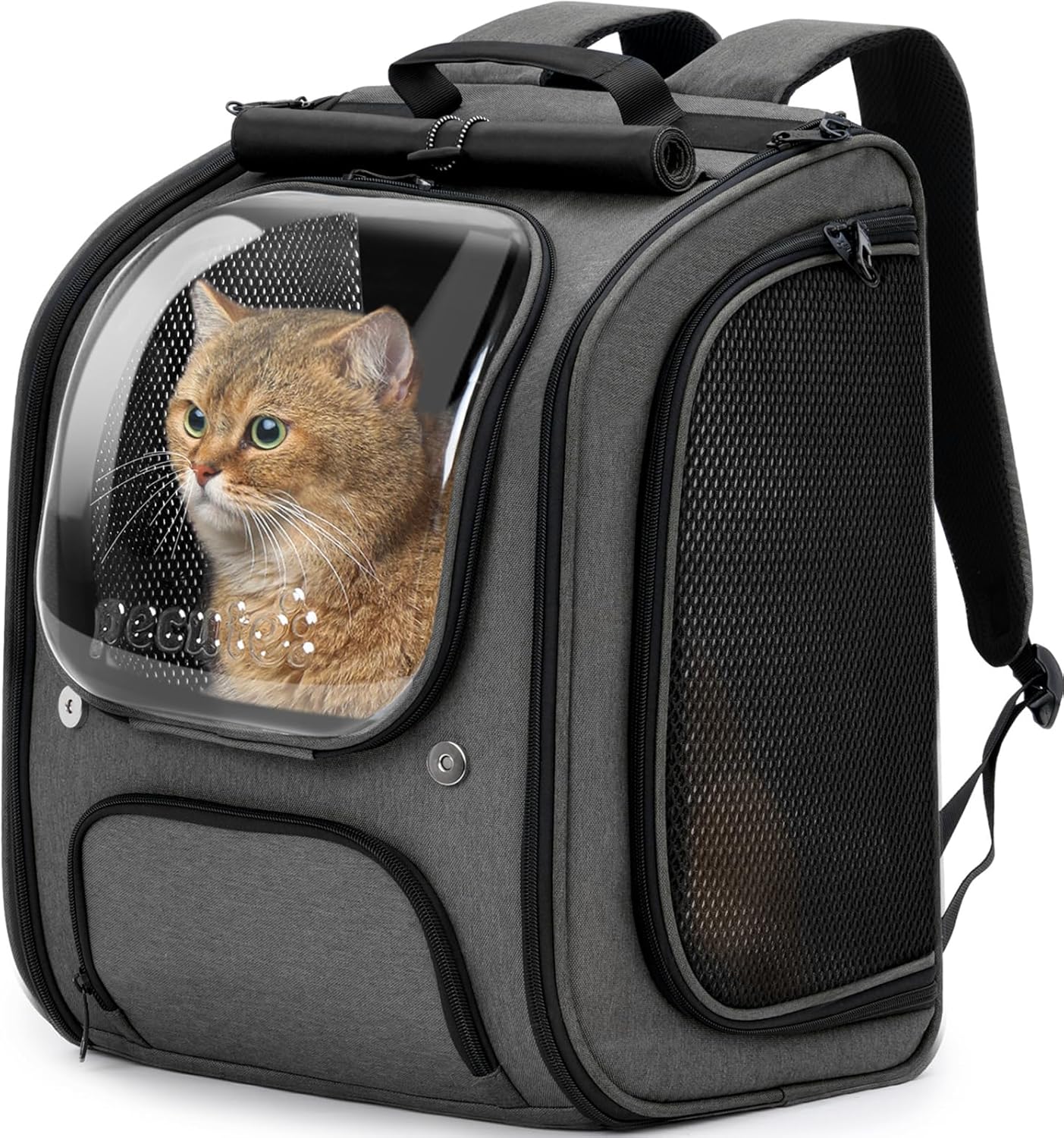 Pecute Cat Backpack Carrier for Travel and Hiking, Gray