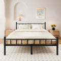 Queen Size Metal Bed Frame with Headboard & Footboard - 14in Platform