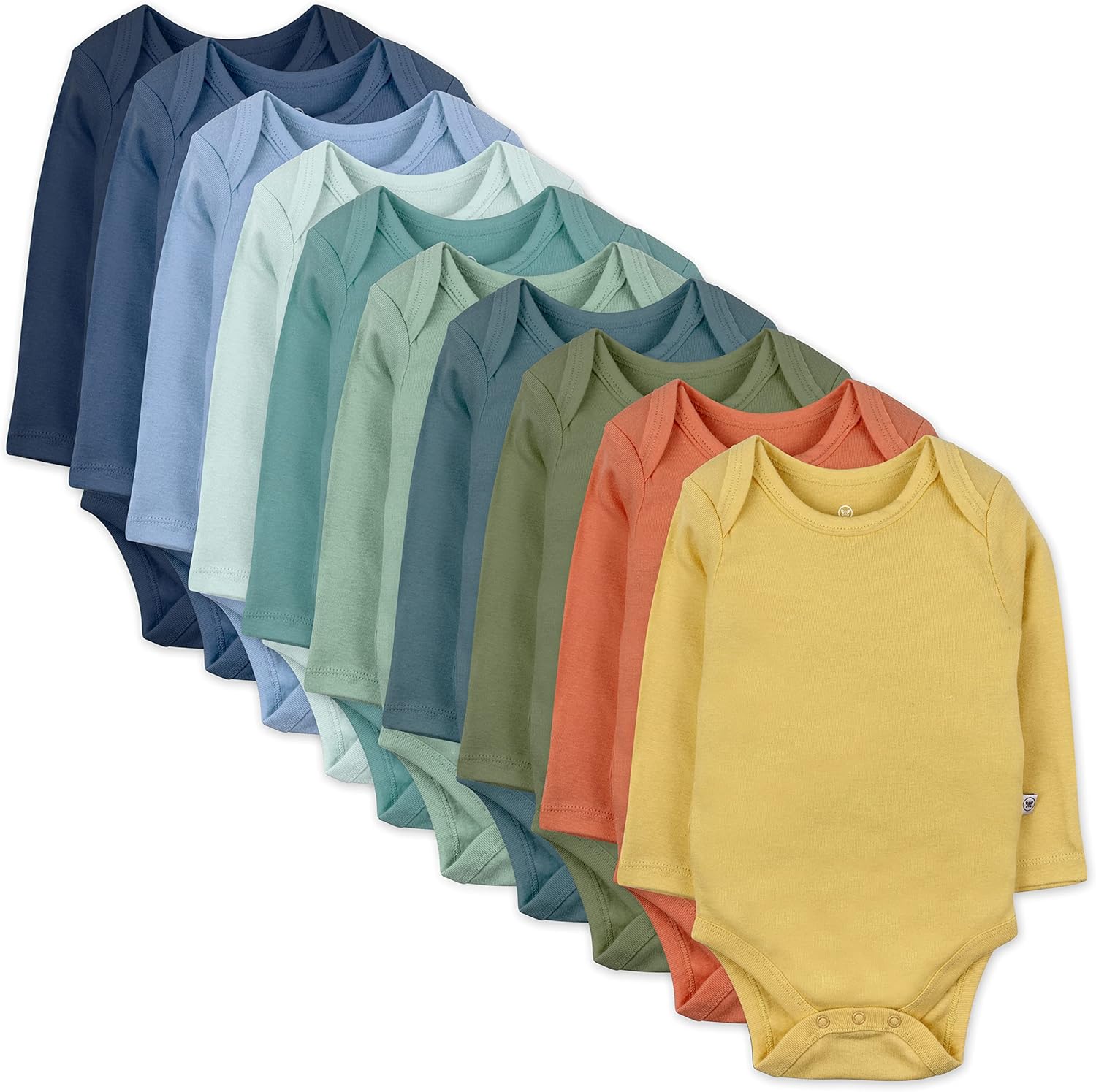 HonestBaby 10-Pack Long Sleeve Bodysuits for Infants Unisex