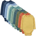 10-Pack Long Sleeve Organic Cotton Bodysuits for Infant Baby - Classic