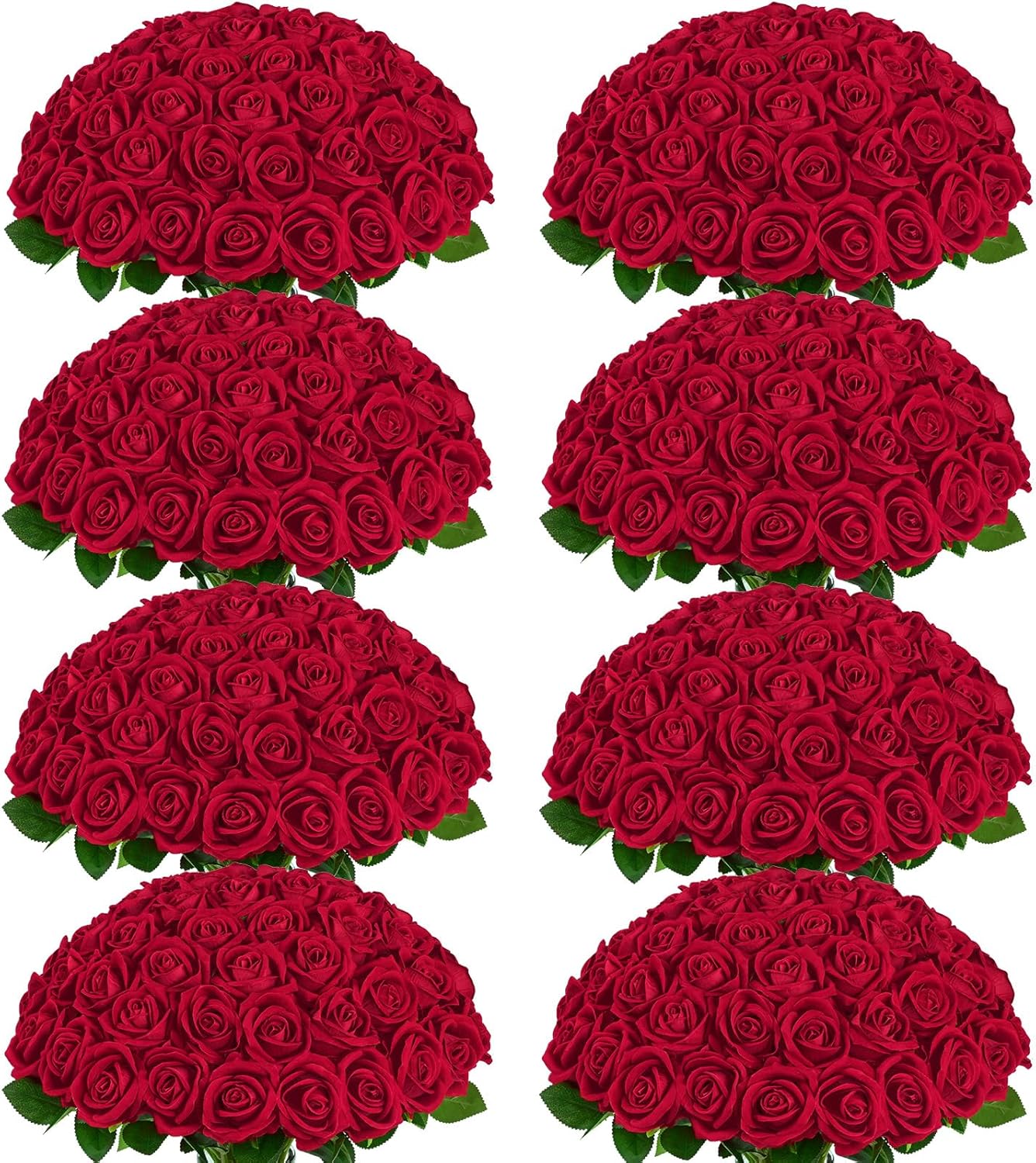200 Pcs Red Roses Artificial Flowers for Wedding Decor and Gifts